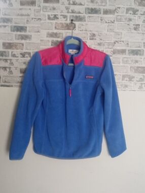 Vineyard Vines Women's Light Blue And Pink Fleece Jacket